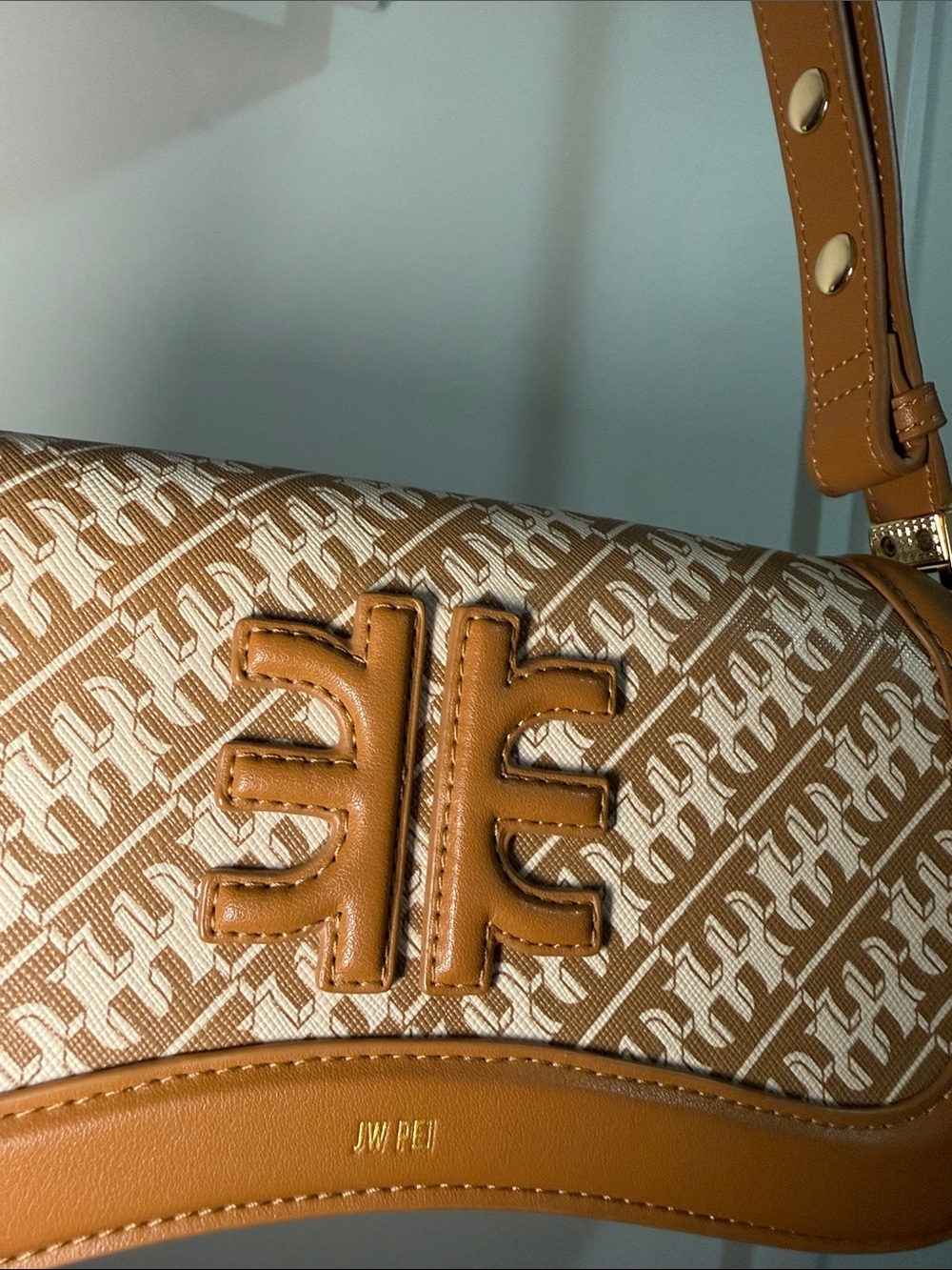 JW PEI FEI Joy Bag - Brown/Cream Monogram Shoulder Bag
